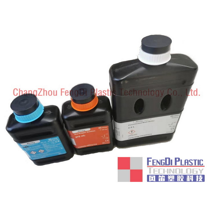 Schwarze 2-Liter-HDPE-Flasche für ABBOTT Alinity I-Serie konzentrierte Waschpufferverpackung